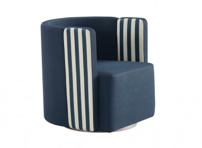 Armchair Blue Textile Living Room Modern Design Lounge Club Luxury Furniture Fabric New